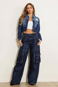 Cargo Denim Wide Jeans