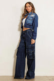 Cargo Denim Wide Jeans