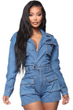 Cargo Denim Romper