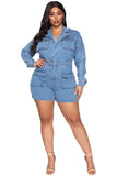 Cargo Denim Romper