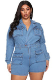 Cargo Denim Romper