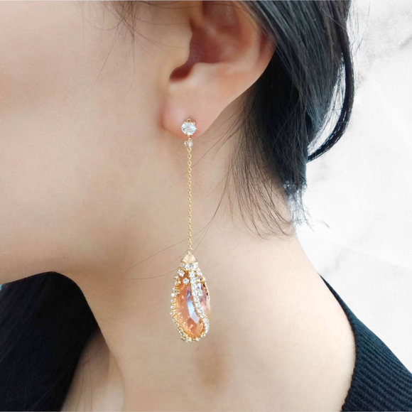 Iridescent Drop Swarovski crystal dangle earrings