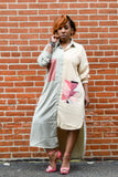 Frenchy Color-Block Shirtdress